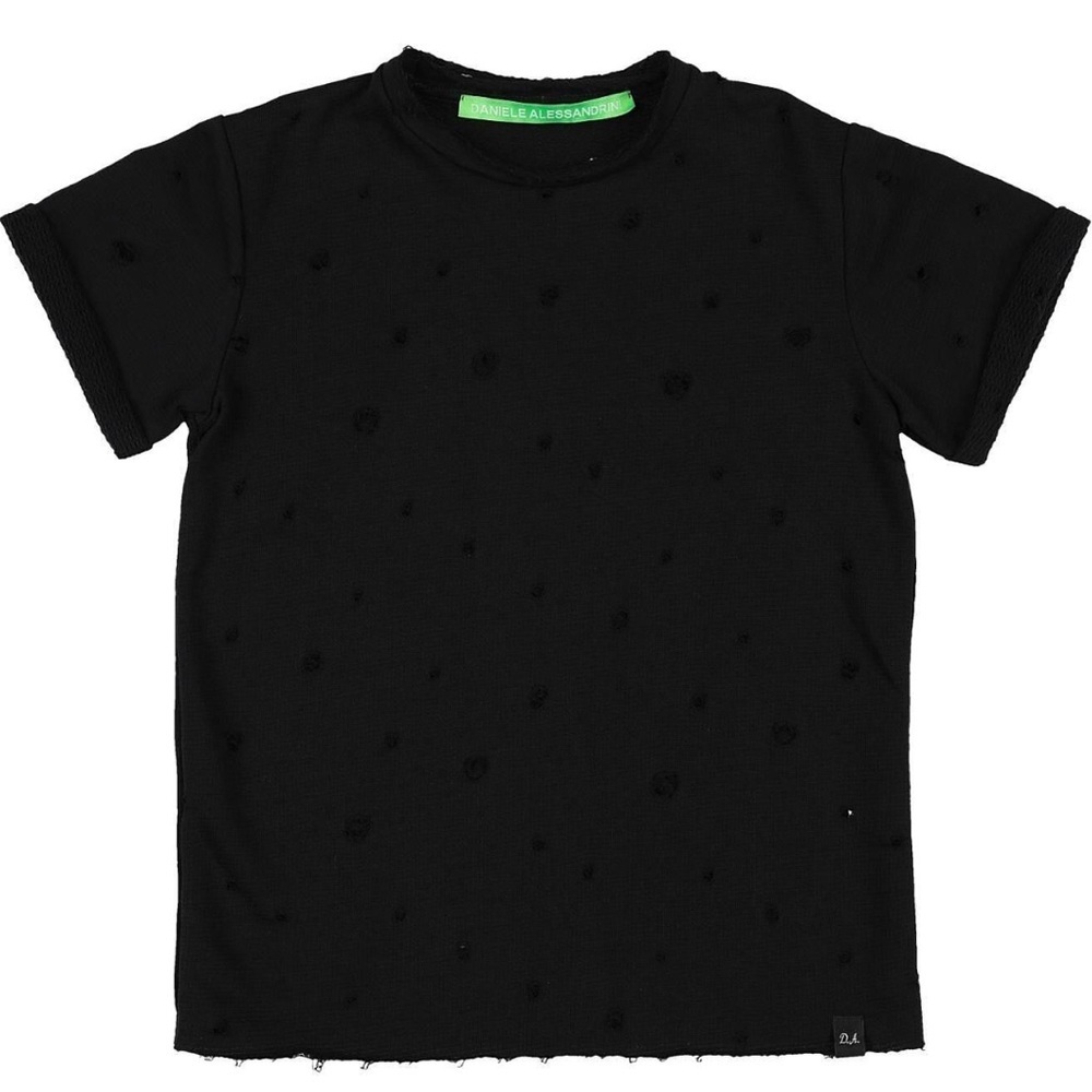 Daniele Alessandrini Boys Black Distressed Top Size 16